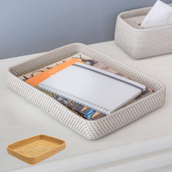 ■サイズ(cm)外寸：約 W 35 × D 26 × H 6内寸：約 W 34 × D 25 × H 5※多少サイズは前後します。■重量：約 0.4 kg■素材：ラタン■生産国：インドネシア■ご注意※ハンドメイドのためサイズ・形が写真と異な...