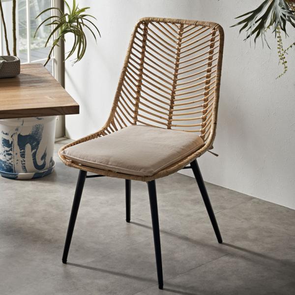 ラタン家具　ラタンチェア　クッション付き　一脚 elements_14013