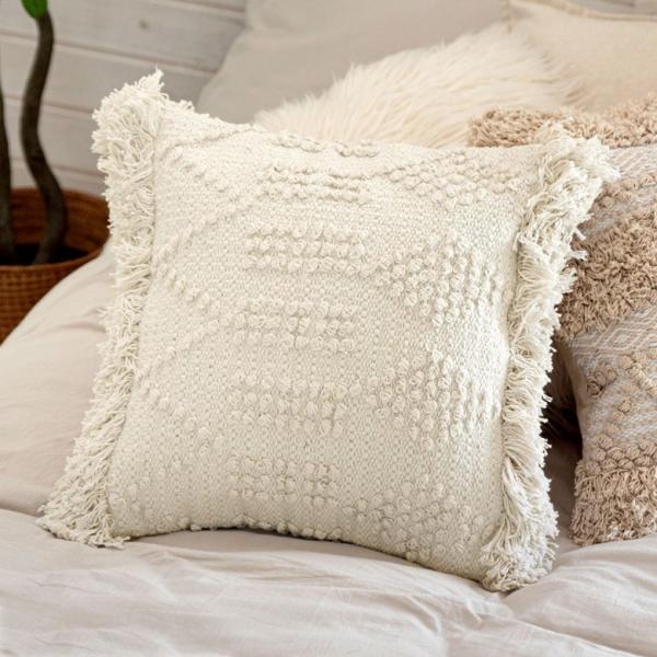 �N�b�V�����J�o�[ �N�b�V���� �{�w�~�A�� 45×45cm �z���C�g �A�C�{���[ BOHO �J�o�[ ������� ������ �G�X�j�b�N �{�[�z�[ �l�p 34425