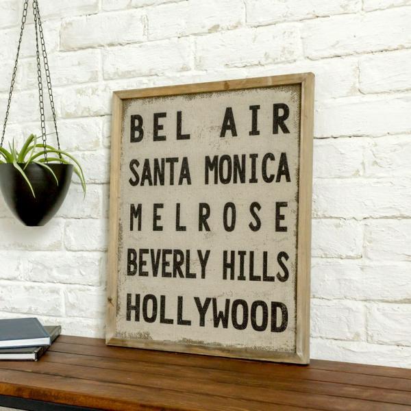 ジュートキャンバス ウォールアート サインボード 麻布 木