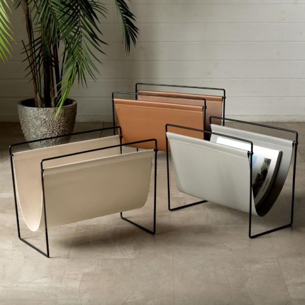 マガジンラックホルダー ラック 薄型 スリム コンパクト ソファ横 収納 新聞 茶色 ブラウン アイボリー グレー 一人暮らし ワンルーム ミッドセンチュリー 6672