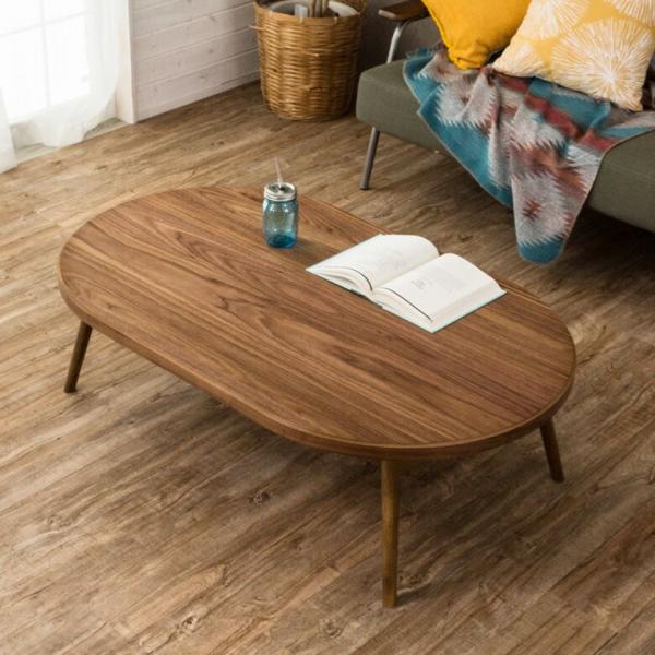 こたつ テーブル 楕円形 幅120×72cm 高さ36cm コタツ 天然木製 折りたたみ 一人暮らし 遠赤外線 ヒーター 91009 