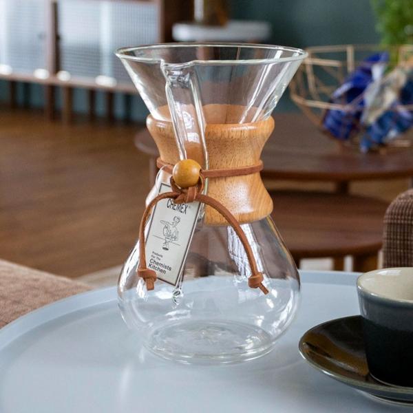 【オープニングセール】 6カップ ケメックス コーヒーメーカー ガラス 6 ドリップ式 木製 調理器具