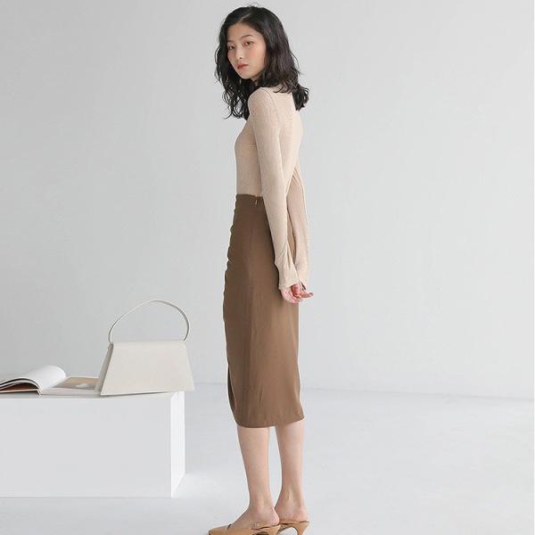 レディース カットソー シンプル 長袖 トップス カジュアル キュート 大人 可愛い フェミニン おしゃれ お出かけ オフィス デイリー 普段着 ホワイト ベージュ ブラック ブラウン ブルー コーヒー フリーサイズ ワンサイズ 送料無料