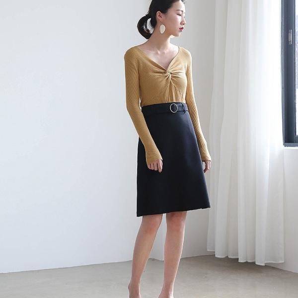 レディース スカート ハイウエスト スリム フレア 無地 シンプル ボトムス カジュアル キュート 大人 可愛い フェミニン きれいめ おしゃれ お出かけ デイリー 二次会 お呼ばれ ブラック ホワイト グレー S M サイズ 送料無料