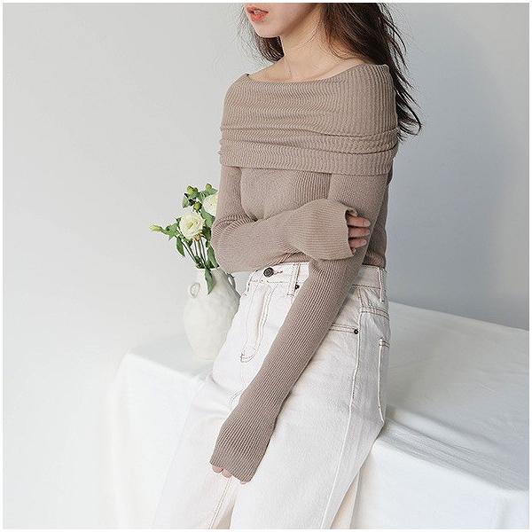 レディース タートルネック ニット セーター カットソー 長袖 トップス カジュアル キュート 大人 可愛い フェミニン おしゃれ お出かけ オフィス デイリー 普段着 ベージュ ブラック ホワイト カーキ コーヒー フリーサイズ ワンサイズ 送料無料