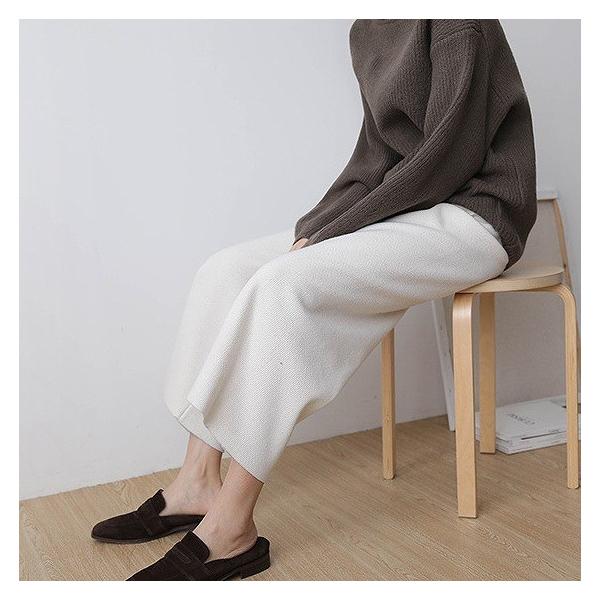 レディース アンクルパンツ ワイドレッグパンツ ハイウエスト 半端丈 クロップド シンプル ボトムス カジュアル キュート 可愛い フェミニン きれいめ エレガント おしゃれ お出かけ オフィス デイリー 普段着 ホワイト ブラック S M 送料無料