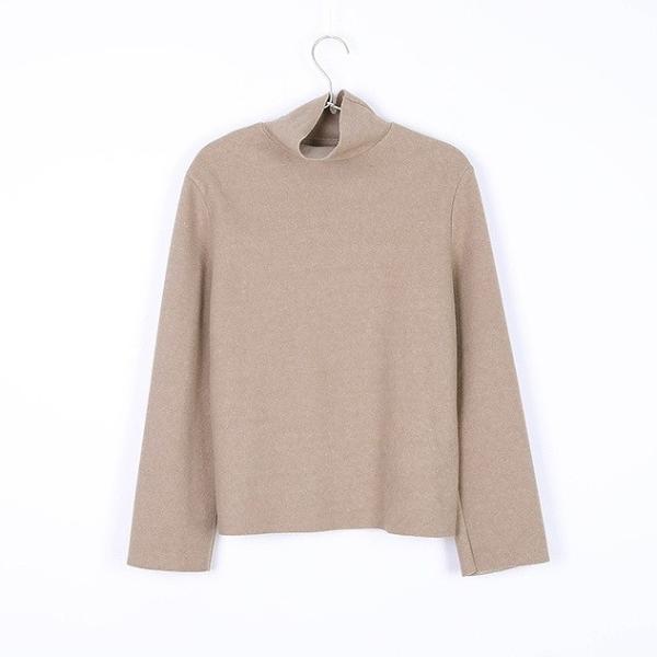レディース ハイネック ニット セーター カットソー 長袖 トップス カジュアル キュート 大人 可愛い フェミニン おしゃれ お出かけ オフィス デイリー 普段着 ベージュ ブラック カーキ ブラウン フリーサイズ ワンサイズ 送料無料
