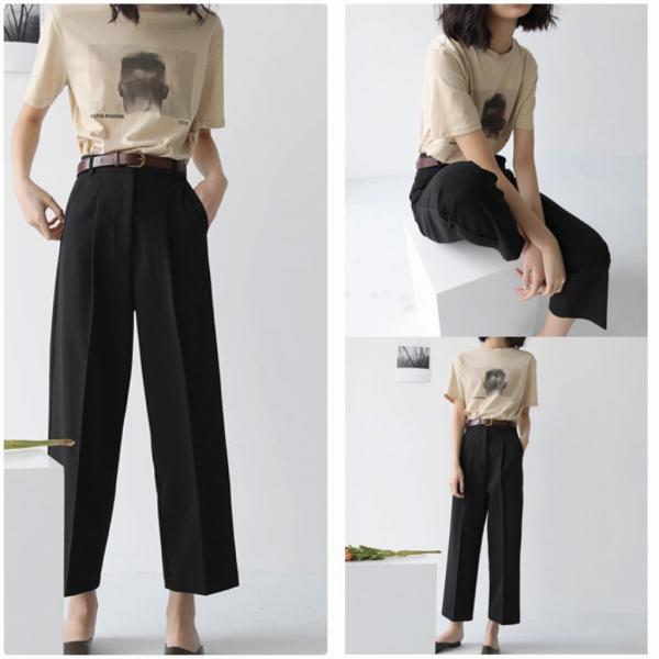 レディース アンクルパンツ ハイウエスト 半端丈 クロップド シンプル ボトムス カジュアル キュート 可愛い フェミニン きれいめ エレガント おしゃれ お出かけ オフィス デイリー 普段着 ブラウン ベージュ S M L サイズ 送料無料