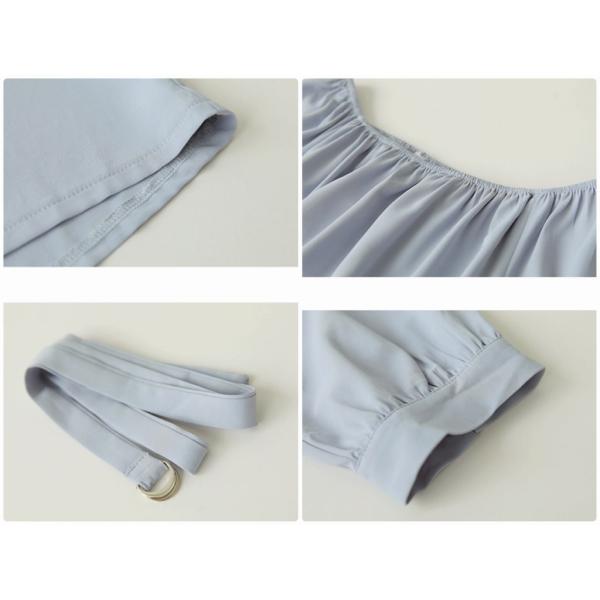 レディース 肩出し 肩見せ オフショルダー ワンピース ディ丈 ひざ下丈 春 夏 スカート カジュアル キュート 可愛い フェミニン きれいめ 上品 エレガント おしゃれ お出かけ お呼ばれ パープル グリーン ブルー イエロー フリーサイズ 送料無料