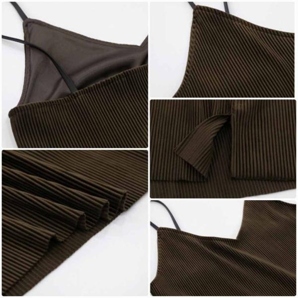 レディース ワンピース Vネック ミディ丈 ノースリーブ 春 夏 スカート カジュアル キュート 可愛い フェミニン きれいめ 上品 エレガント おしゃれ お出かけ お呼ばれ ブラウン ブラック フリーサイズ ワンサイズ 送料無料