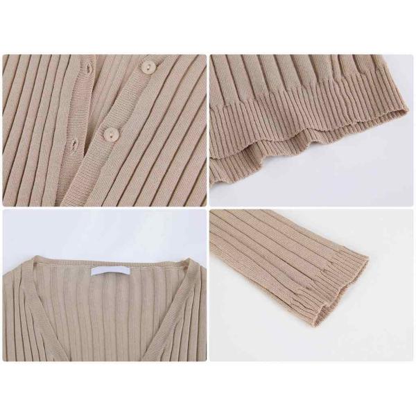 レディース カーディガン ニット セーター Vネック 羽織 長袖 無地 シンプル トップス カジュアル キュート 大人 可愛い フェミニン おしゃれ お出かけ オフィス デイリー 普段着 ブラック ブラウン グレー ベージュ フリーサイズ 送料無料