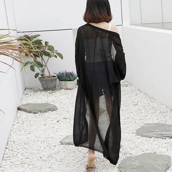 レディース トップス ロング カーディガン ドルマン ニット 薄手 長袖 ゆったり 無地 カジュアル 大人可愛い フェミニン オフィス デイリー お出かけ デート ベージュ ブラック フリーサイズ 送料無料