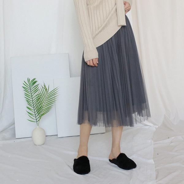 レディース ボトムス スカート プリーツ シフォン ミディ丈 無地 エレガント カジュアル 大人可愛い フェミニン オフィス お出かけ デート デイリー ピンク グレー フリーサイズ 送料無料