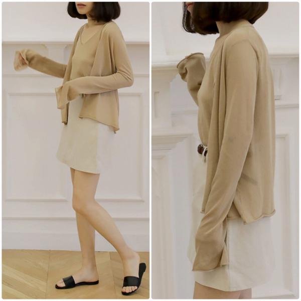 レディース 2点セット カーディガン ノースリーブ ニット 長袖 セットアップ カジュアル キュート 可愛い フェミニン きれいめ 上品 エレガント おしゃれ お出かけ デイリー お呼ばれ ブラック ベージュ フリーサイズ ワンサイズ 送料無料