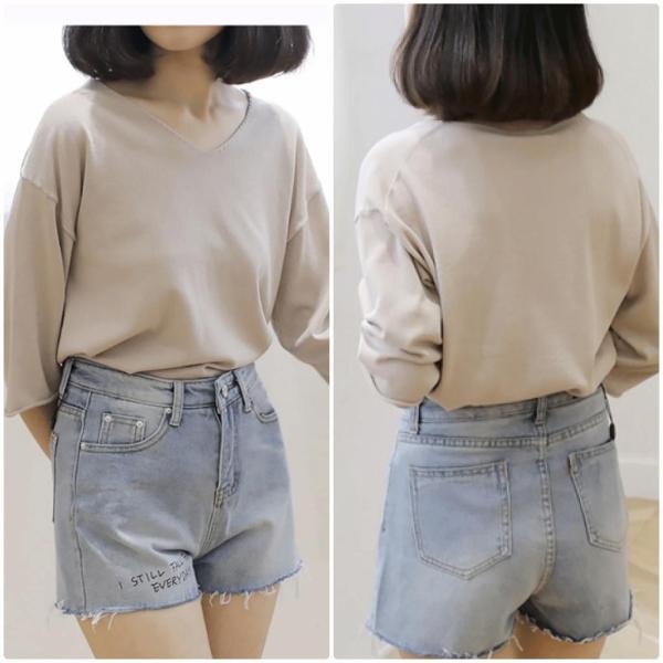 レディース カットソー Vネック ニット セーター 七分袖 トップス カジュアル キュート 大人 可愛い フェミニン おしゃれ お出かけ オフィス デイリー 普段着 グリーン ベージュ ホワイト フリーサイズ ワンサイズ 送料無料