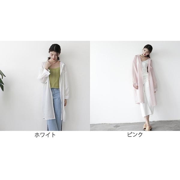 レディース アウター ストライプ ロング コート シャツ 薄手 長袖 カジュアル 大人可愛い フェミニン オフィス お出かけ デート デイリー ホワイト ピンク M L 送料無料