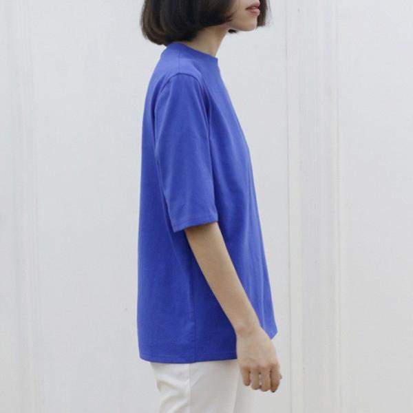 レディース Tシャツ シンプル 五分袖 無地 スリット クルーネック カットソー 夏 春 トップス カジュアル キュート 大人 可愛い フェミニン おしゃれ お出かけ 普段着 デイリー グリーン ブルー フリーサイズ ワンサイズ 送料無料