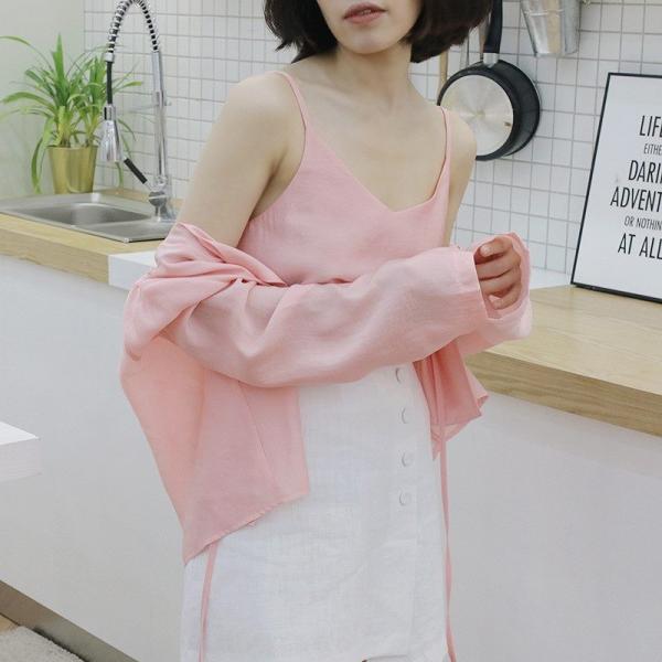 レディース 2点セット キャミソール カットソー 長袖 シンプル セットアップ カジュアル キュート 可愛い フェミニン きれいめ 上品 エレガント おしゃれ お出かけ デイリー お呼ばれ ホワイト ピンク フリーサイズ ワンサイズ 送料無料