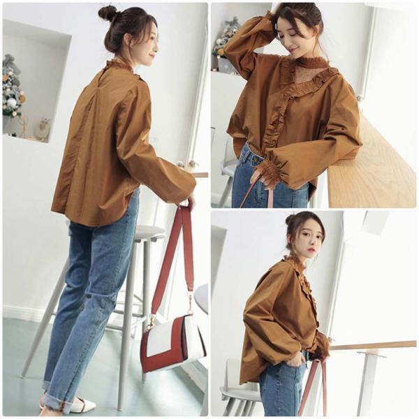 レディース Vネック ブラウス シャツ 長袖 無地 シンプル 春 夏 トップス カジュアル キュート 可愛い フェミニン きれいめ 上品 エレガント おしゃれ お出かけ オフィス デート デイリー ホワイト フリーサイズ ワンサイズ 送料無料