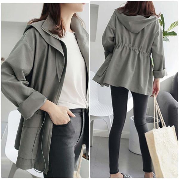 レディース ジャケット コート 首元リボン 羽織 アウター カジュアル 長袖 キュート 大人 可愛い フェミニン きれいめ エレガント おしゃれ お出かけ デイリー オフィス 普段着 グリーン フリーサイズ ワンサイズ 送料無料