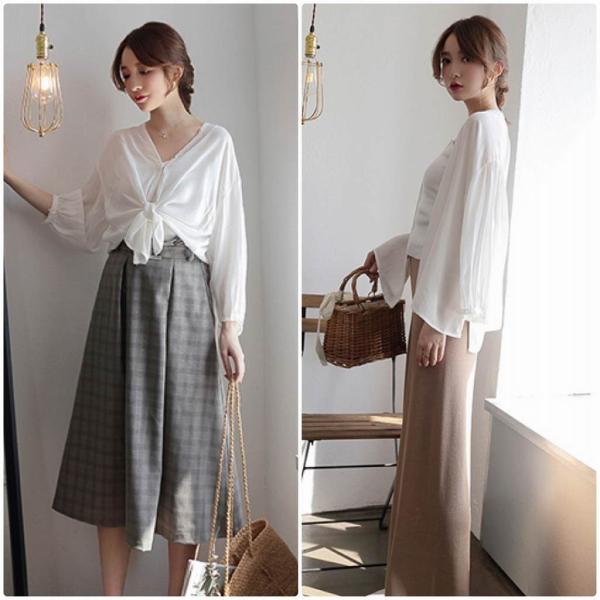 レディース シフォン ブラウス シャツ 長袖 無地 シンプル 春 夏 トップス カジュアル キュート 可愛い フェミニン きれいめ 上品 エレガント おしゃれ お出かけ オフィス デート デイリー ホワイト ピンク フリーサイズ 送料無料