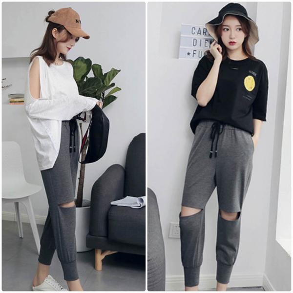 レディース ジョガーパンツ アンクルパンツ 半端丈 クロップドパンツ シンプル ボトムス カジュアル キュート 可愛い フェミニン きれいめ エレガント おしゃれ お出かけ オフィス デイリー 普段着 グレー S M L サイズ 送料無料