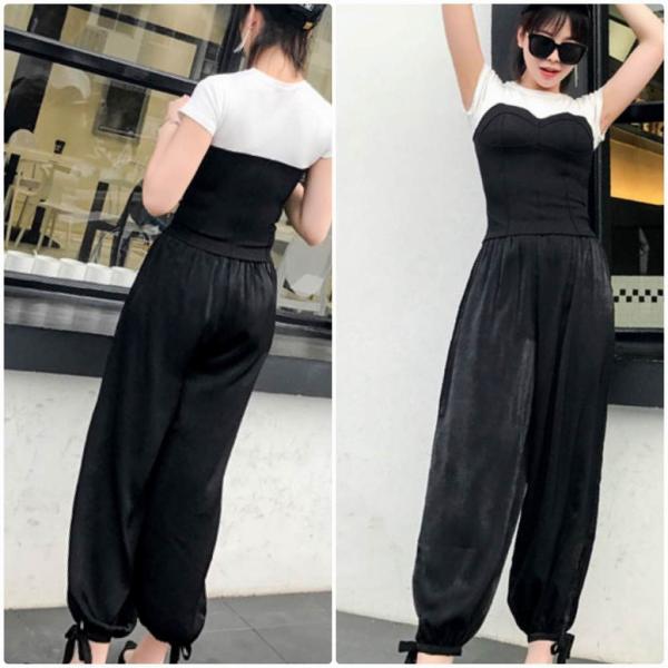 レディース ジョガーパンツ アンクルパンツ 半端丈 クロップドパンツ シンプル ボトムス カジュアル キュート 可愛い フェミニン きれいめ エレガント おしゃれ お出かけ オフィス デイリー 普段着 グレー グレー ブラック フリーサイズ 送料無料