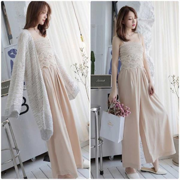 レディース ワイドレッグパンツ アンクルパンツ 半端丈 クロップドパンツ シンプル ボトムス カジュアル キュート 可愛い フェミニン きれいめ エレガント おしゃれ お出かけ オフィス デイリー 普段着 ピンク ベージュ フリーサイズ 送料無料