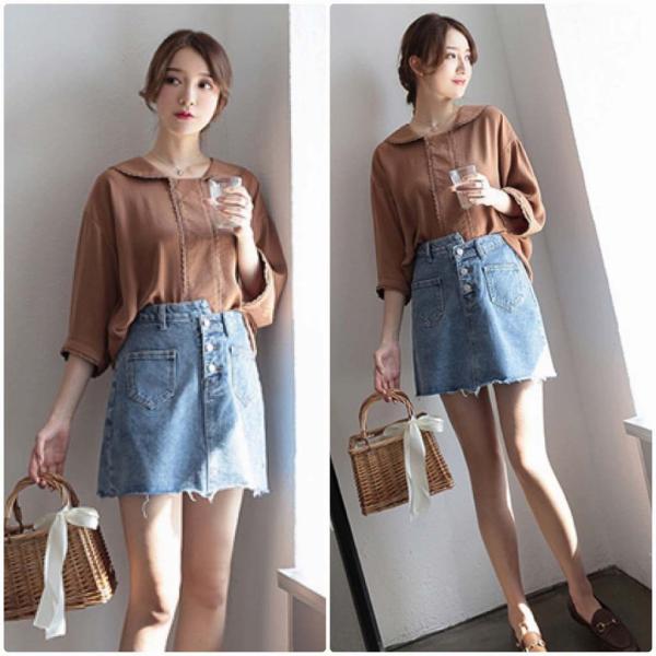 レディース ブラウス シャツ 七分袖 レース スカラップ 春 夏 トップス カジュアル キュート 可愛い フェミニン きれいめ 上品 エレガント おしゃれ お出かけ オフィス デート デイリー ホワイト ブラウン フリーサイズ 送料無料