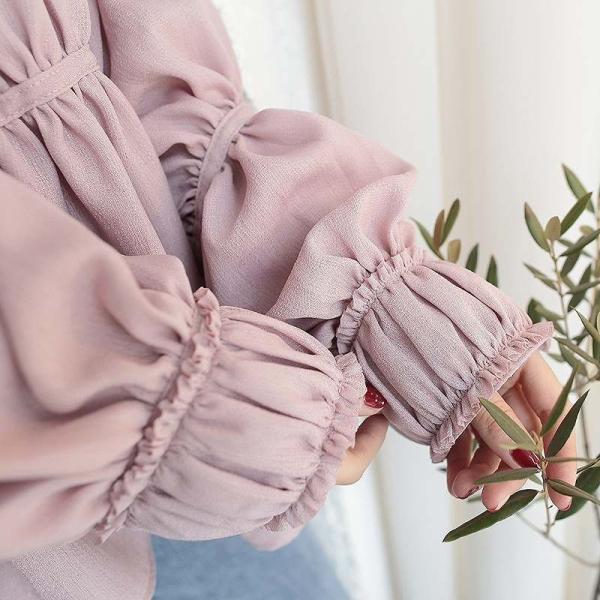 レディース　トップス　シフォン　カットソー　チュニック　長袖　ゆったり　無地　体型カバー　カジュアル　大人可愛い　フェミニン　オフィス　お出かけ　デート　デイリー　ホワイト　ピンク　フリーサイズ　送料無料