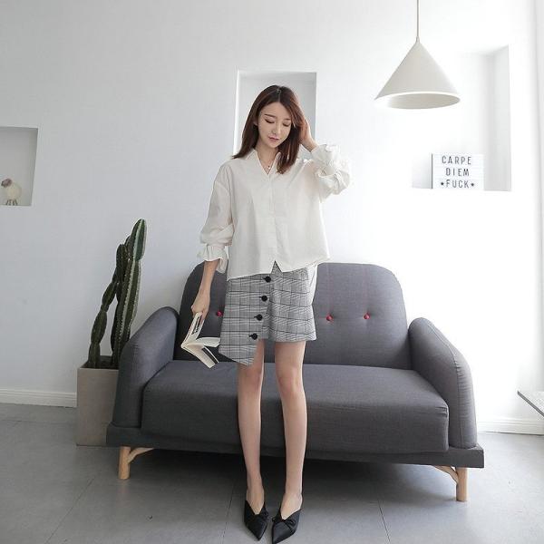 レディース　トップス　シフォン　シャツ　ブラウス　スキッパーカラー　長袖　ゆったり　無地　カジュアル　大人可愛い　フェミニン　オフィス　お出かけ　デート　デイリー　ホワイト　フリーサイズ　送料無料