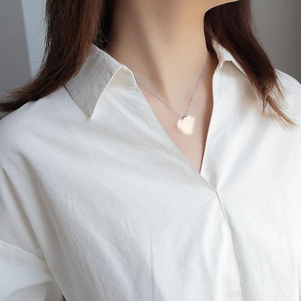 レディース　トップス　シフォン　シャツ　ブラウス　スキッパーカラー　長袖　ゆったり　無地　カジュアル　大人可愛い　フェミニン　オフィス　お出かけ　デート　デイリー　ホワイト　フリーサイズ　送料無料