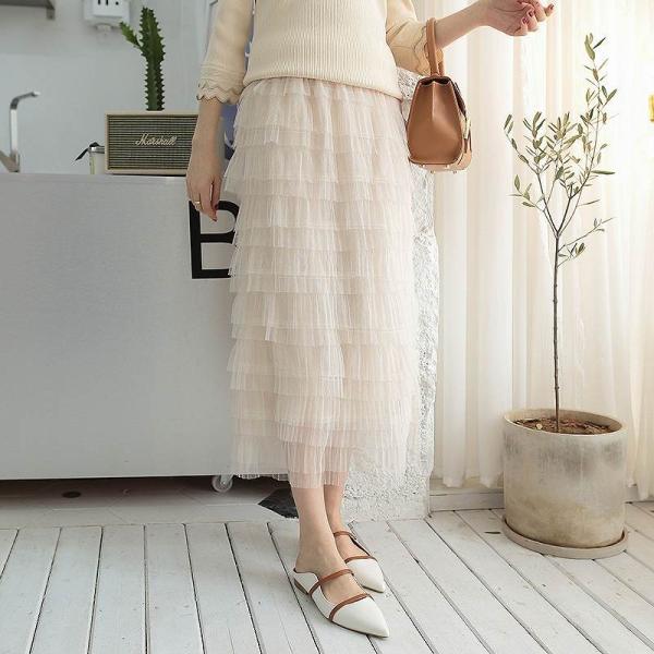 レディース　ボトムス　ティアード　スカート　無地　ミモレ丈　夏　カジュアル　大人可愛い　エレガント　フェミニン　オフィス　お出かけ　デート　デイリー　ピンク　ベージュ　フリーサイズ　送料無料