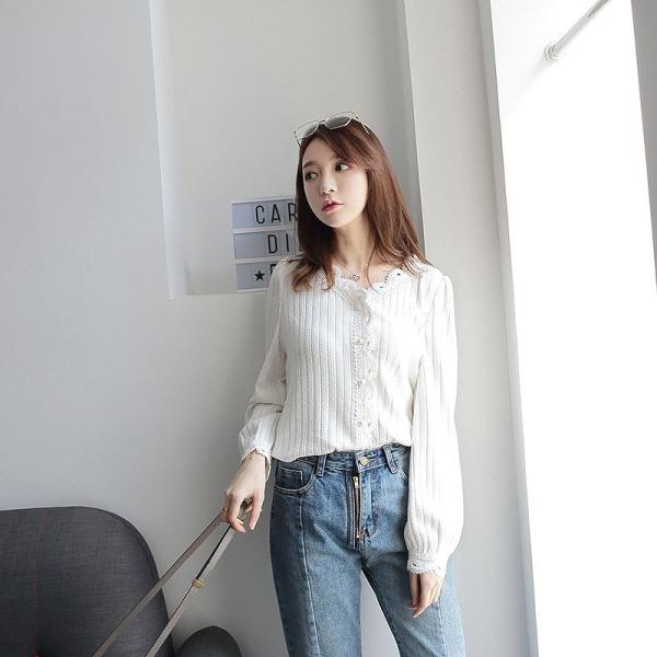 レディース　トップス　ニット　ショート　カーディガン　長袖　ゆったり　無地　カジュアル　大人可愛い　フェミニン　オフィス　お出かけ　デート　デイリー　ホワイト　S　M　送料無料