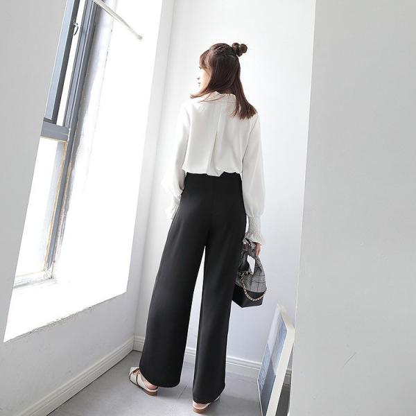 レディース　ボトムス　ワイド　ジョガーパンツ　ロングパンツ　カジュアル　大人可愛い　エレガント　フェミニン　オフィス　お出かけ　デート　デイリー　ブラック　S　M　L　送料無料