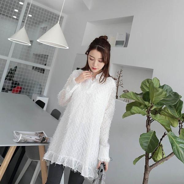 レディース　トップス　シフォン　カットソー　チュニック　長袖　ゆったり　無地　カジュアル　大人可愛い　フェミニン　オフィス　お出かけ　デート　デイリー　ホワイト　フリーサイズ　送料無料