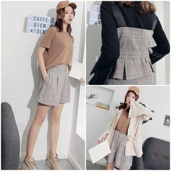 レディース　チューブトップ　ショートパンツ　チェック柄　ベルト　短パン　ボトムス　トップス　カジュアル　キュート　大人　可愛い　フェミニン　おしゃれ　お出かけ　普段着　デイリー　セクシー　S　M　L　サイズ　送料無料