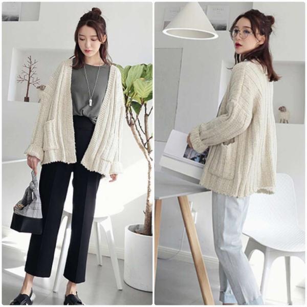レディース　カーディガン　ニット　セーター　Vネック　羽織　長袖　無地　シンプル　トップス　カジュアル　キュート　大人　可愛い　フェミニン　おしゃれ　お出かけ　オフィス　デイリー　普段着　グリーン　ベージュ　フリーサイズ　ワンサイズ　送料無料