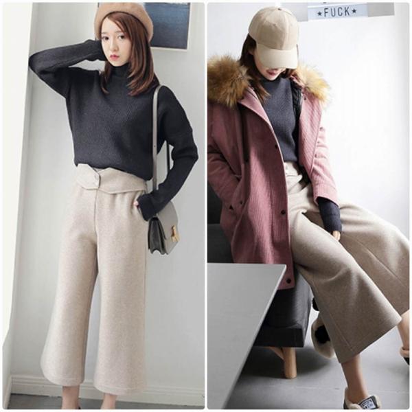 レディース　ワイドレッグパンツ　ハイウエスト　半端丈　クロップドパンツ　シンプル　ボトムス　カジュアル　キュート　可愛い　フェミニン　きれいめ　エレガント　おしゃれ　お出かけ　オフィス　デイリー　普段着　ベージュ　S　M　L　サイズ　送料無料