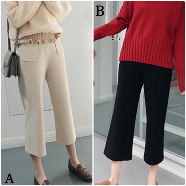 レディース　ストレートパンツ　半端丈　クロップドパンツ　ストレッチ　シンプル　ボトムス　カジュアル　キュート　可愛い　フェミニン　きれいめ　エレガント　おしゃれ　お出かけ　オフィス　デイリー　普段着　ブラック　ベージュ　S　M　L　サイズ　送料無料