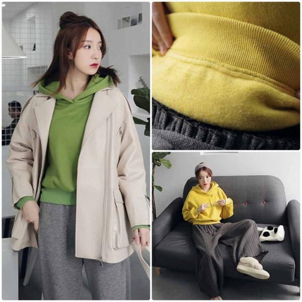 レディース　パーカー　フード付き　スウェット　無地　オーバーサイズ　ゆったり　プルオーバー　長袖　トレーナー　トップス　カジュアル　キュート　大人　可愛い　フェミニン　おしゃれ　デイリー　普段着　イエロー　グリーン　フリーサイズ　ワンサイズ　送料無料