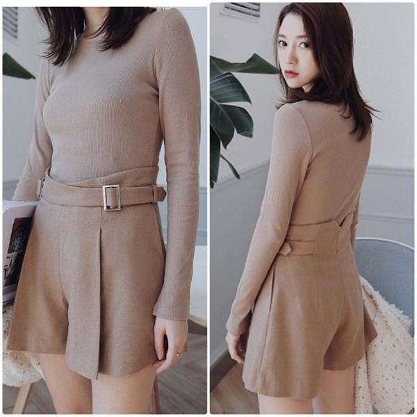 レディース　ショートパンツ　短パン　ハイウエスト　ショーツ　ホットパンツ　ベルト　ボトムス　カジュアル　キュート　可愛い　フェミニン　きれいめ　おしゃれ　お出かけ　デイリー　普段着　ブラック　カーキ　S　M　L　サイズ　送料無料