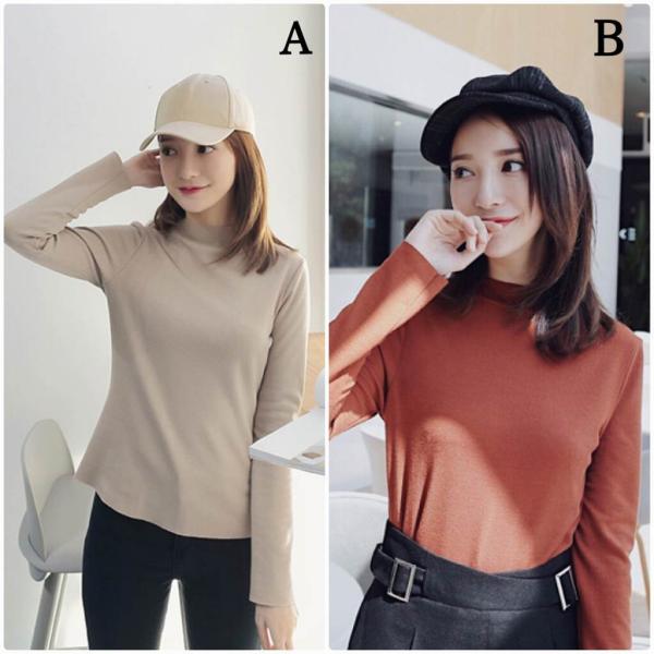 レディース　ハイネック　ニット　セーター　カットソー　スリム　タイト　長袖　シンプル　トップス　カジュアル　キュート　大人　可愛い　フェミニン　おしゃれ　お出かけ　オフィス　デイリー　普段着　キャラメル　ベージュ　S　M　L　サイズ　送料無料