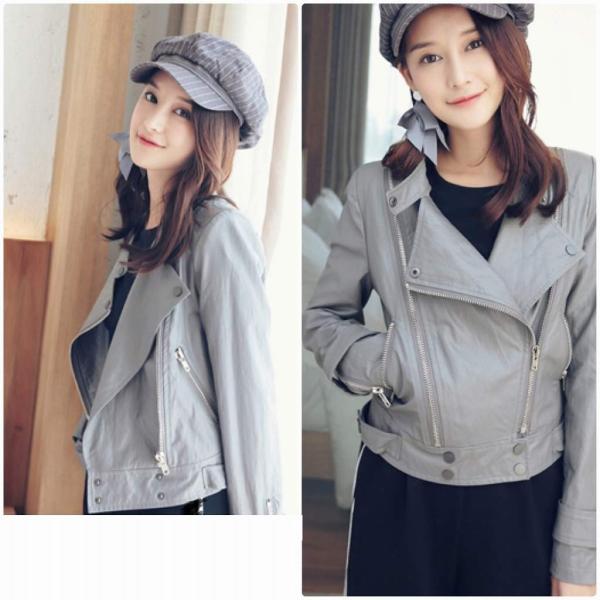 レディース　ライダースジャケット風　裏起毛　アウター　カジュアル　長袖　キュート　大人　可愛い　フェミニン　きれいめ　エレガント　おしゃれ　お出かけ　デイリー　オフィス　普段着　グレー　S　M　L　サイズ　送料無料