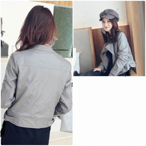 レディース　ライダースジャケット風　裏起毛　アウター　カジュアル　長袖　キュート　大人　可愛い　フェミニン　きれいめ　エレガント　おしゃれ　お出かけ　デイリー　オフィス　普段着　グレー　S　M　L　サイズ　送料無料