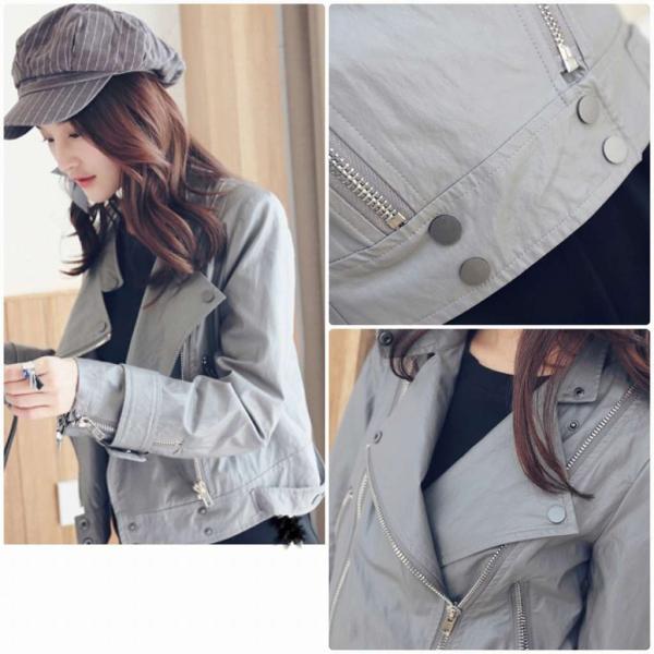 レディース　ライダースジャケット風　裏起毛　アウター　カジュアル　長袖　キュート　大人　可愛い　フェミニン　きれいめ　エレガント　おしゃれ　お出かけ　デイリー　オフィス　普段着　グレー　S　M　L　サイズ　送料無料