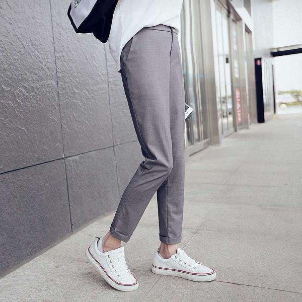 レディース　アンクルパンツ　半端丈　クロップド　シンプル　ボトムス　カジュアル　キュート　可愛い　フェミニン　きれいめ　エレガント　おしゃれ　お出かけ　オフィス　デイリー　普段着　グレー　S　M　L　サイズ　送料無料