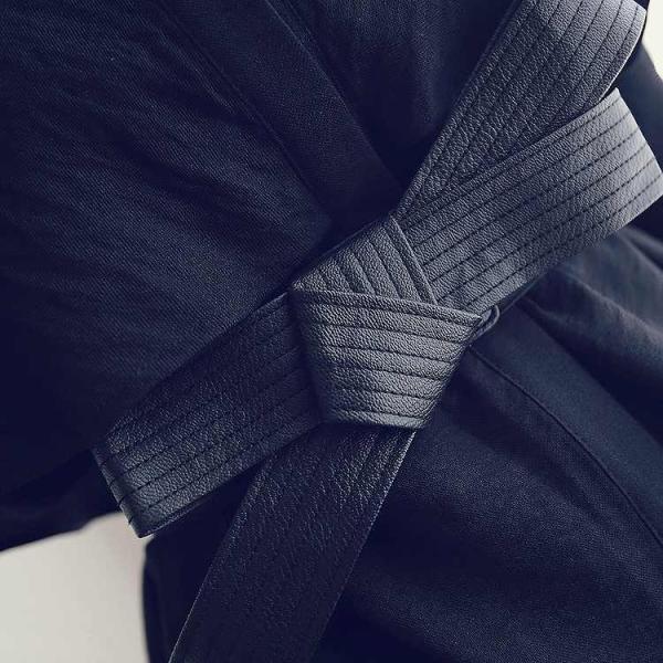 レディース　リネン　ワンピース　シャツワンピ　腰紐　ミニ丈　ハイウエスト　長袖　カジュアル　キュート　可愛い　フェミニン　きれいめ　上品　エレガント　おしゃれ　お出かけ　お呼ばれ　ブルー　ブラック　S　M　L　サイズ　送料無料