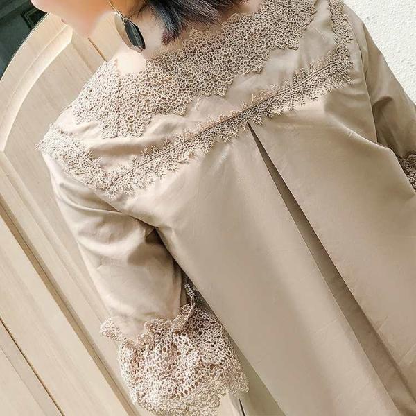 レディース　ワンピース　フレアスリーブ　レース　透け感　ミニ丈　半袖　シンプル　カジュアル　キュート　可愛い　フェミニン　きれいめ　上品　エレガント　おしゃれ　お出かけ　お呼ばれ　カーキ　フリーサイズ　ワンサイズ　送料無料